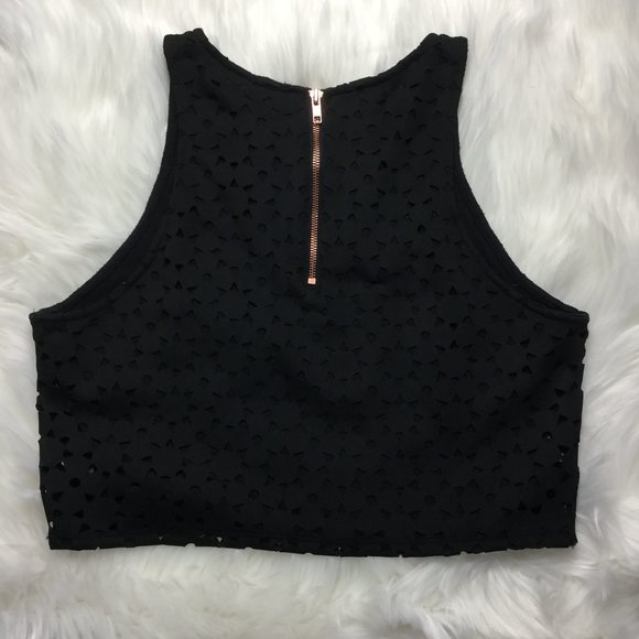 Bethany Mota Laser Cut Black Crop Top, XL - Picture 4 of 5